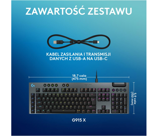 LOGITECH G915 X Tactile czarny 920-012942 - 1276177 - zdjęcie 8